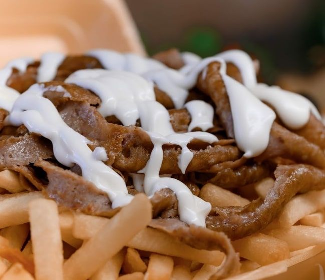 We serve kebab and chips at Fresh Pizza and Kebabs